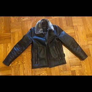 Black faux shearling jacket